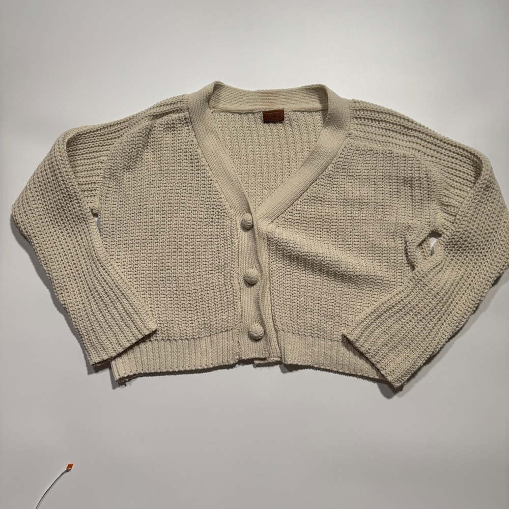 POL‎ Cream Button-Up Cardigan Size Medium